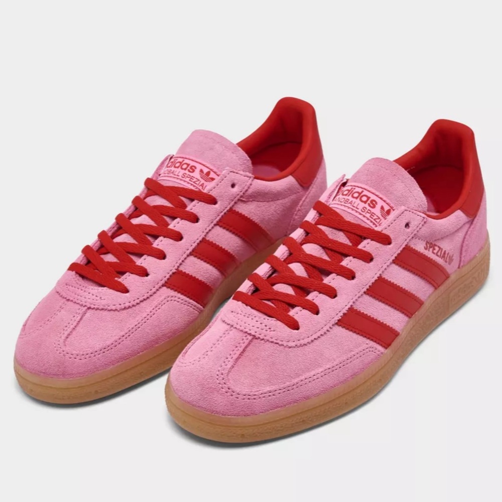 Adidas Pink and Red Suede Sneakers